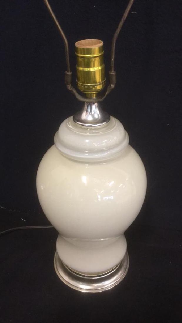 Cream Colored Glass Table Lamp (1 of 5)