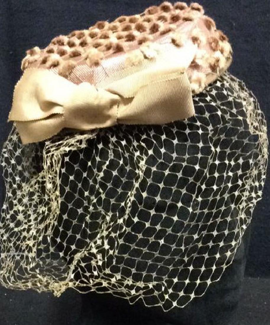THERESA AHRENS Pink Toned Fascinator Hat w Veil (1 of 9)