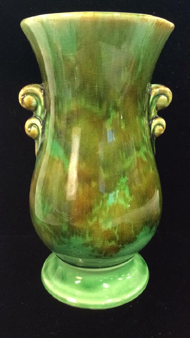 Green Toned Glazed Ceramic Vase, USA (1 of 8)