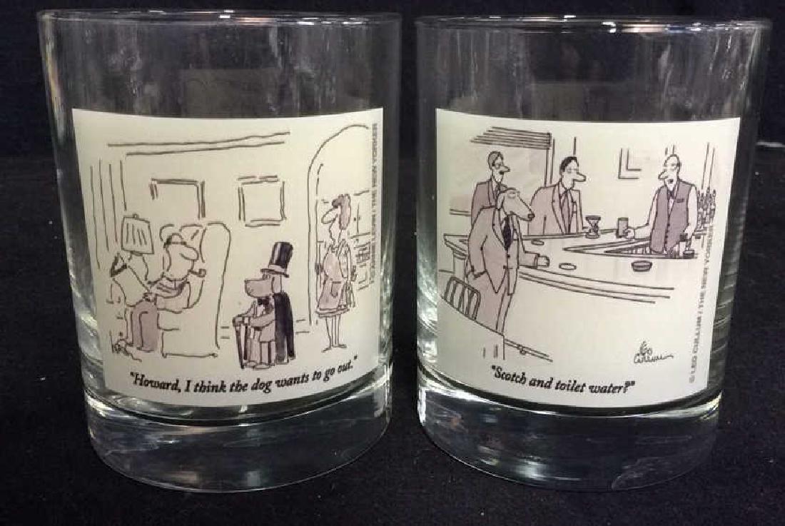 Lot 2 The New Yorker Comic Strip Beverage Glasses (1 of 6)