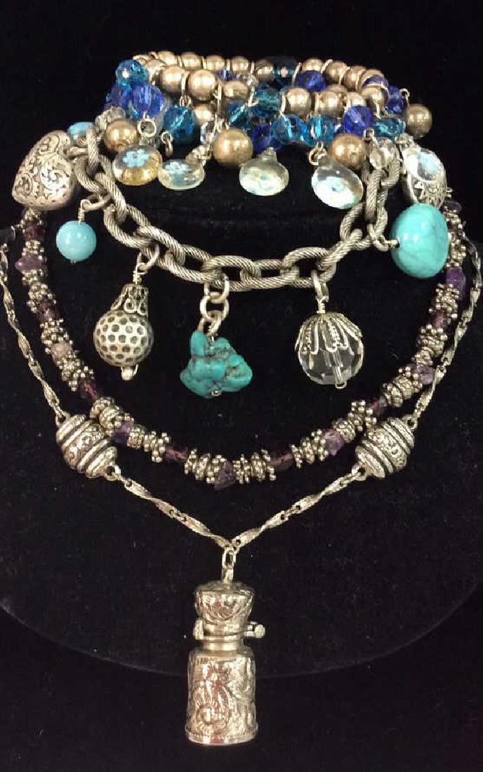 Lot 4 Assorted Silver Toned Beaded Women’s Jewelry (1 of 12)