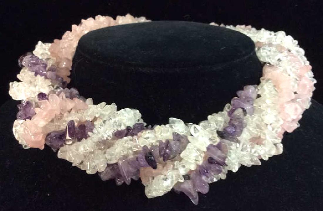 Multi-stranded Natural Stone Women’s Necklace (1 of 7)