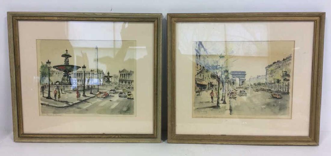 Lot 2 G LELONG Framed Artwork (1 of 13)