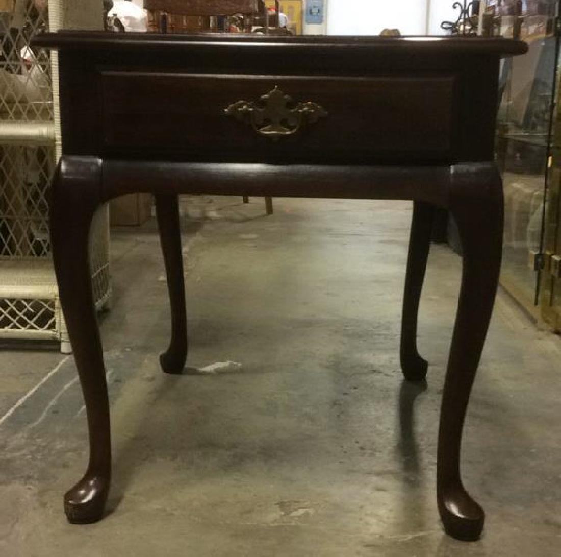 Mahogany Footed Side Table W Drawer (1 of 10)