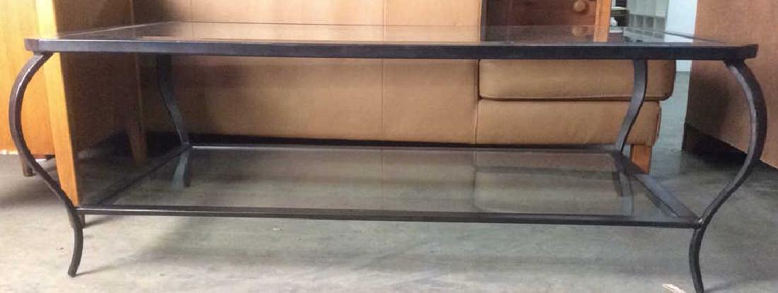 Black Toned Metal Frame Glass Coffee Table (1 of 10)