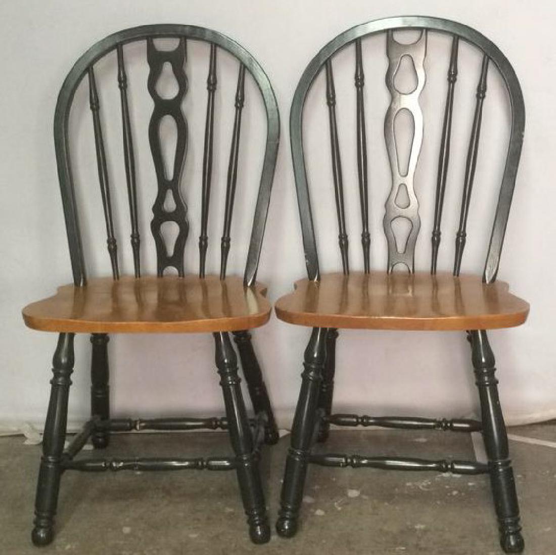 Pair Wooden Spindle Back Side Chairs (1 of 11)