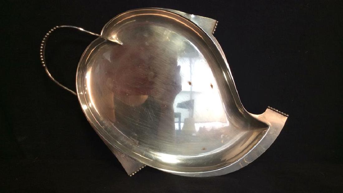 Mexican Modernist Silver Plated Handled Dish, C 1930's (1 of 8)