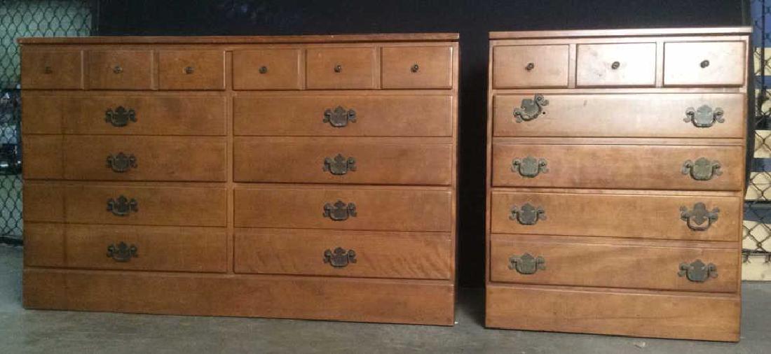 Lot 2 ETHAN ALLEN DRESSER & Nightstand Set (1 of 10)