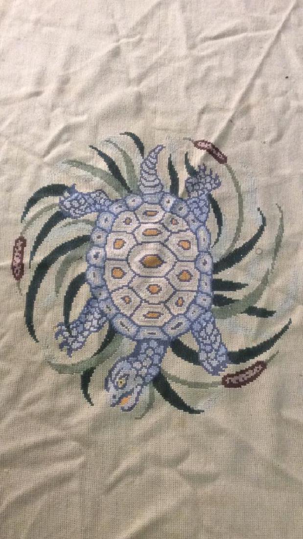 Turtle & Leaf Detailed Hand Made Wool Rug (1 of 10)