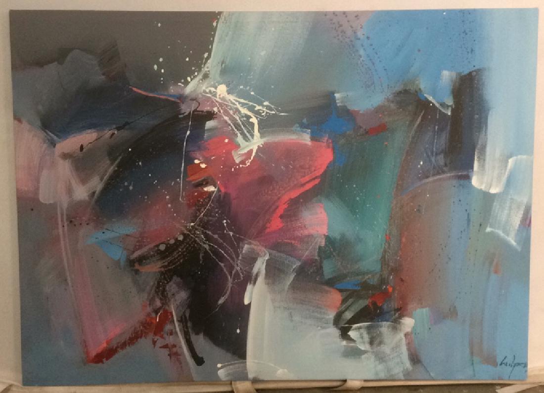 WILFRED Signed Abstract Painting On Canvas (1 of 11)