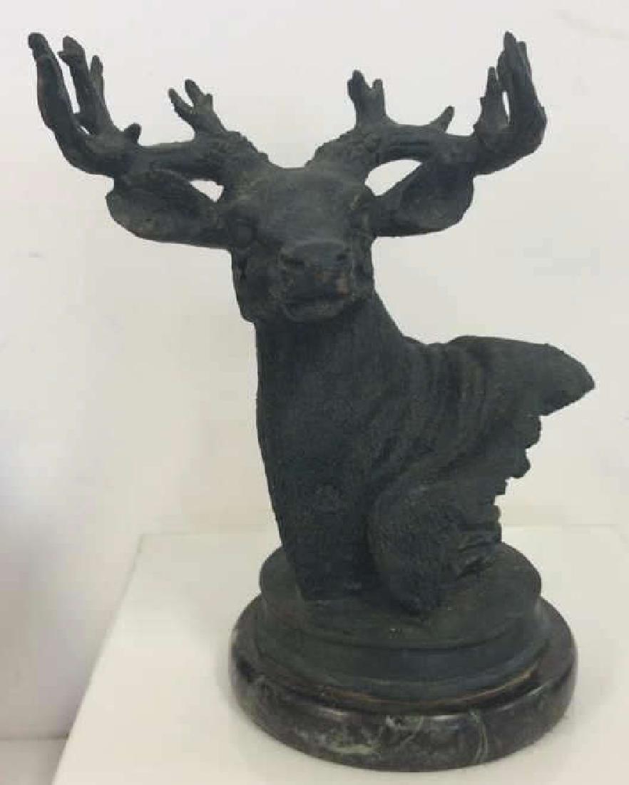Bronze Metal Sculpture Antlered Deer Statuette (1 of 8)