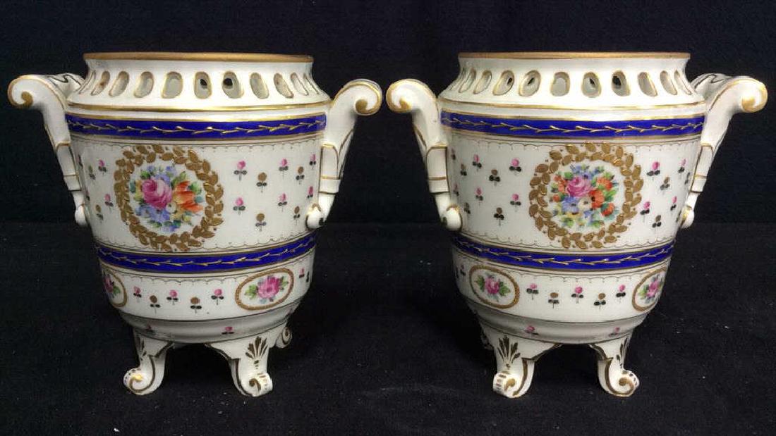 Pair Marked Footed Porcelain Cache Pots (1 of 10)