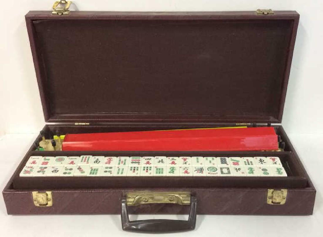 Lot 150 Mahjong Set In Leather Case (1 of 10)