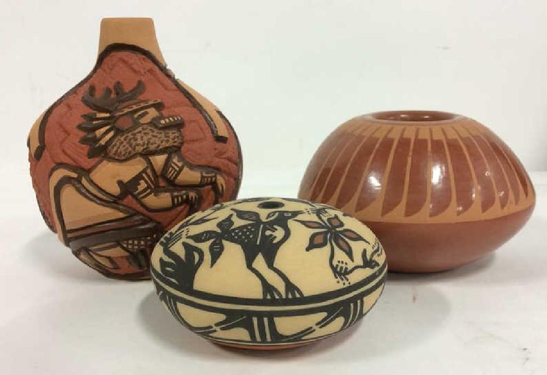 Lot 3 Signed Native American Ceramic Pottery (1 of 10)