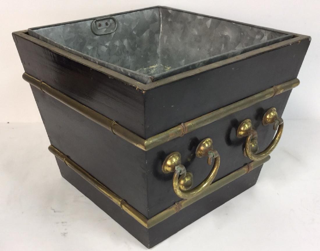 Black And Brass Toned Metal Log Carrier (1 of 8)