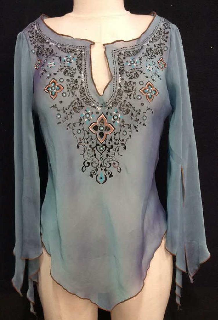FANG Silk top with Painted Border Detail (1 of 8)