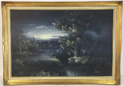 Framed Landscape Painting By Gaston