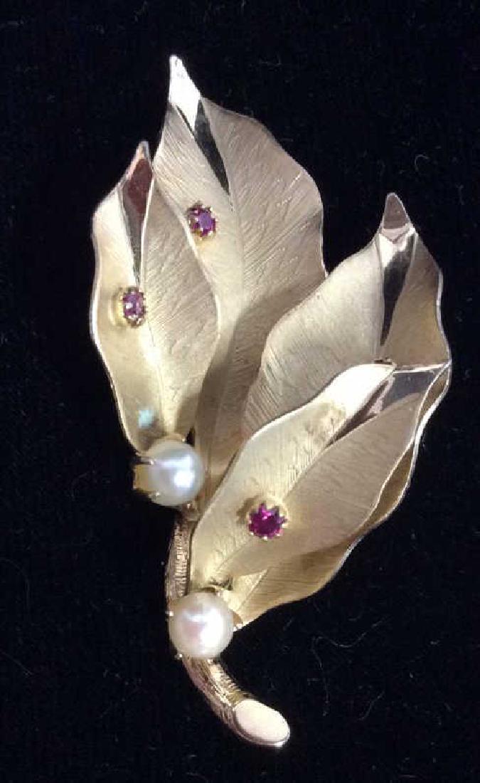 Gold Filled Leaf Figural Pin Brooch Jewelry (1 of 7)