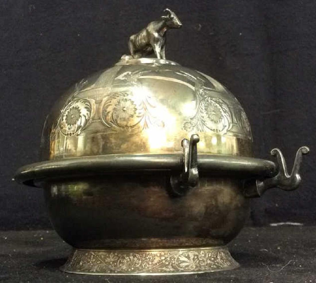 Antique Victorian SilverPlate Detailed Butter Dish (1 of 11)