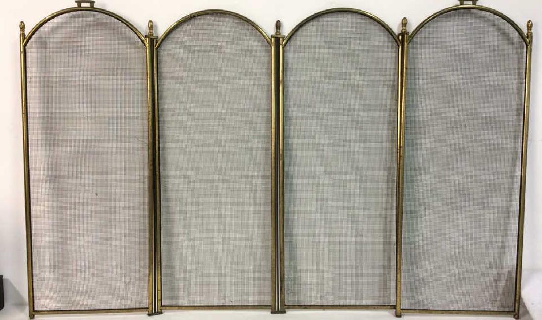 Gold Toned Brass Fireplace Screen (1 of 8)