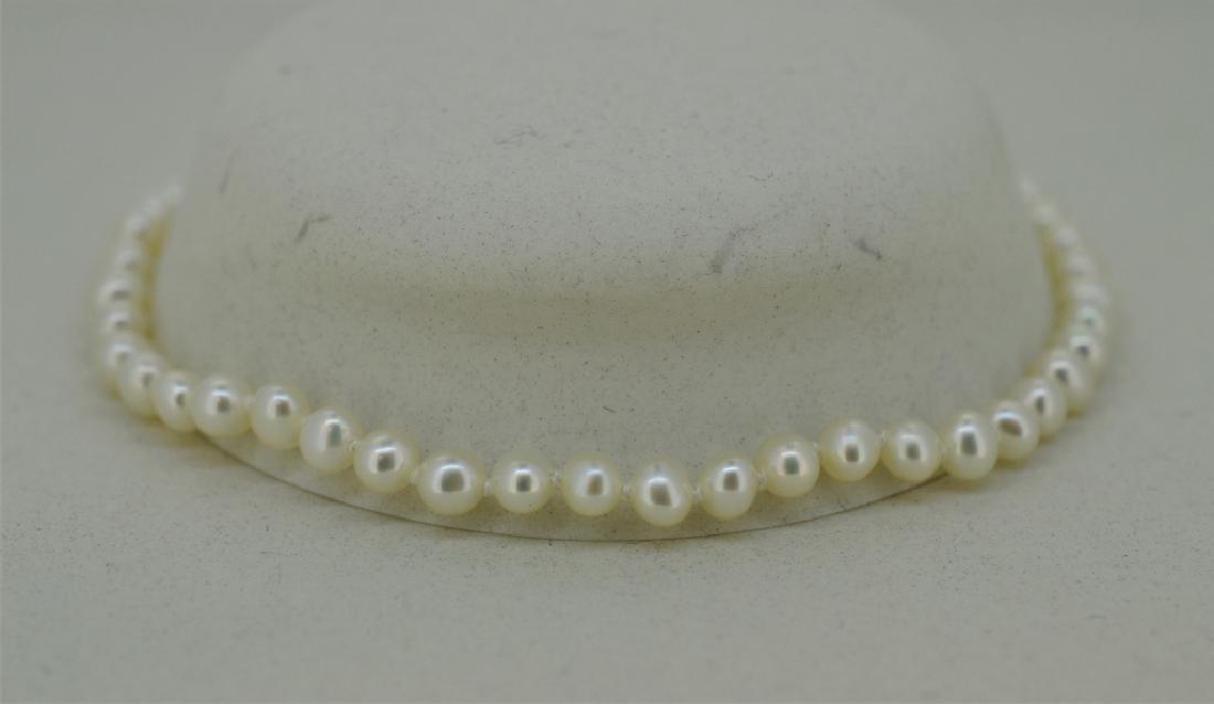 Dainty 7" Mini Pearl Bracelet with Gold Clasp (1 of 2)