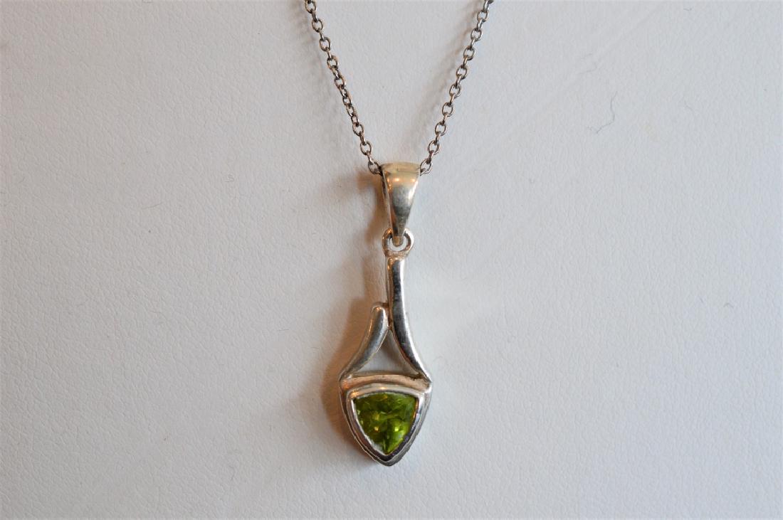20" Green Topaz & Sterling Drop Pendant Necklace (1 of 2)