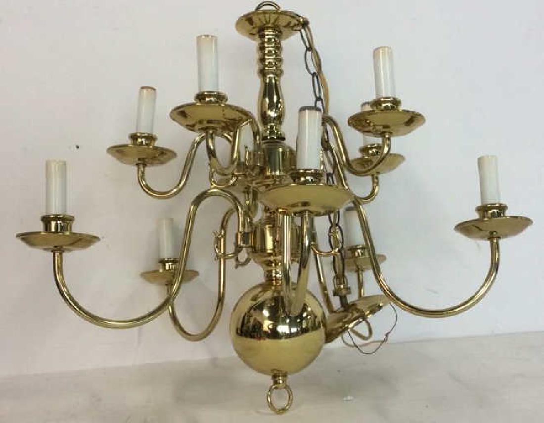Ten Arm Vintage Brass Chandelier (1 of 6)