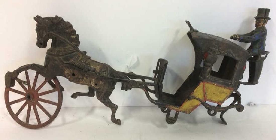 Antique Painted Iron Horse & Buggy Figural (1 of 11)