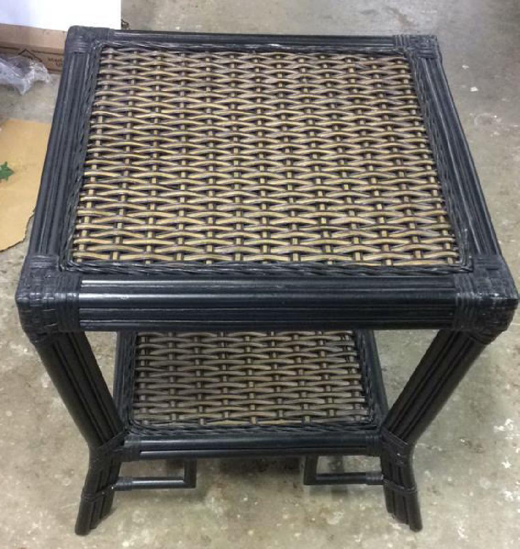 2 Tiered Black Asian Style Bamboo Table (1 of 8)