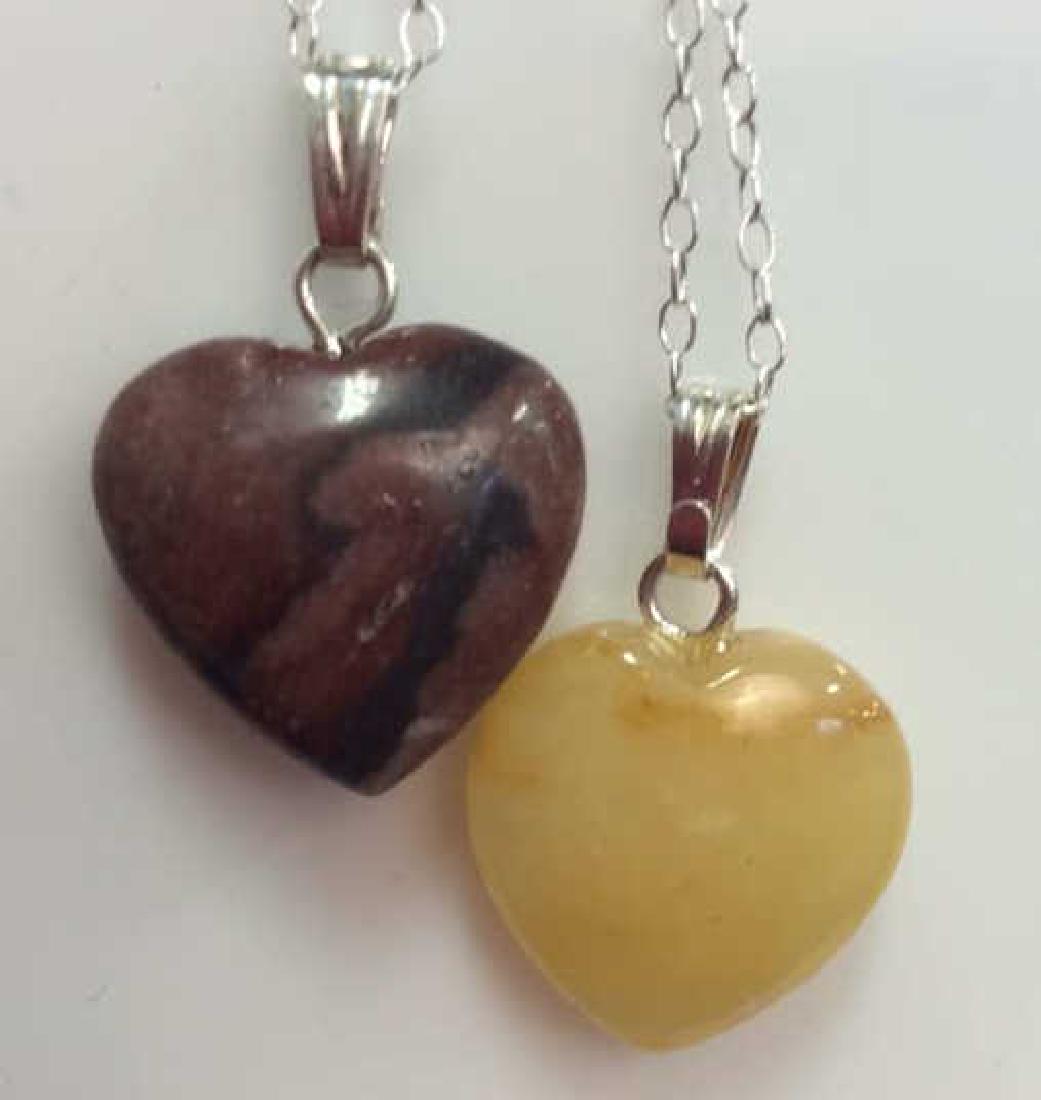 Lot 2 Natural Stone Heart Shaped Pendant Necklaces (1 of 6)