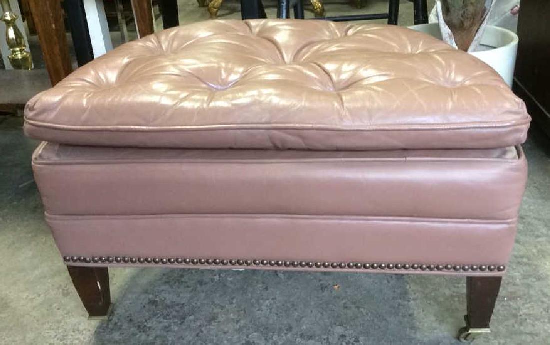 Mauve Pink Toned Tufted ETHAN ALLEN Ottoman (1 of 8)