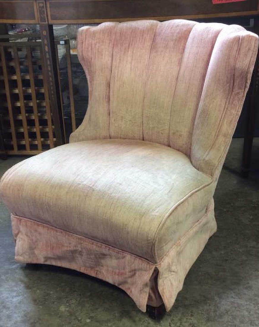Pink Toned Skirted Wing Chair (1 of 10)