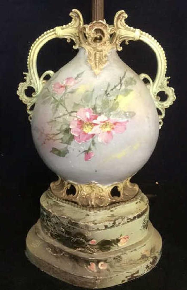 Antique Victorian Hand Painted Porcelain Lamp (1 of 10)