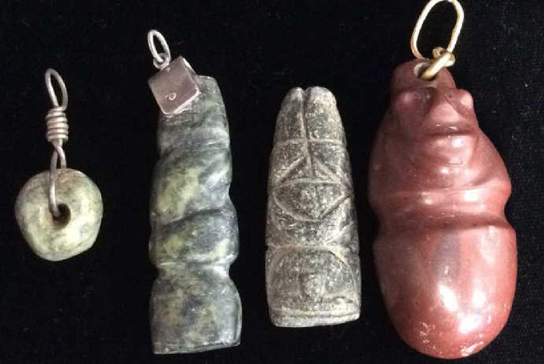 Lot 4 Carved Bead Pendants Pre-Columbian Style (1 of 9)
