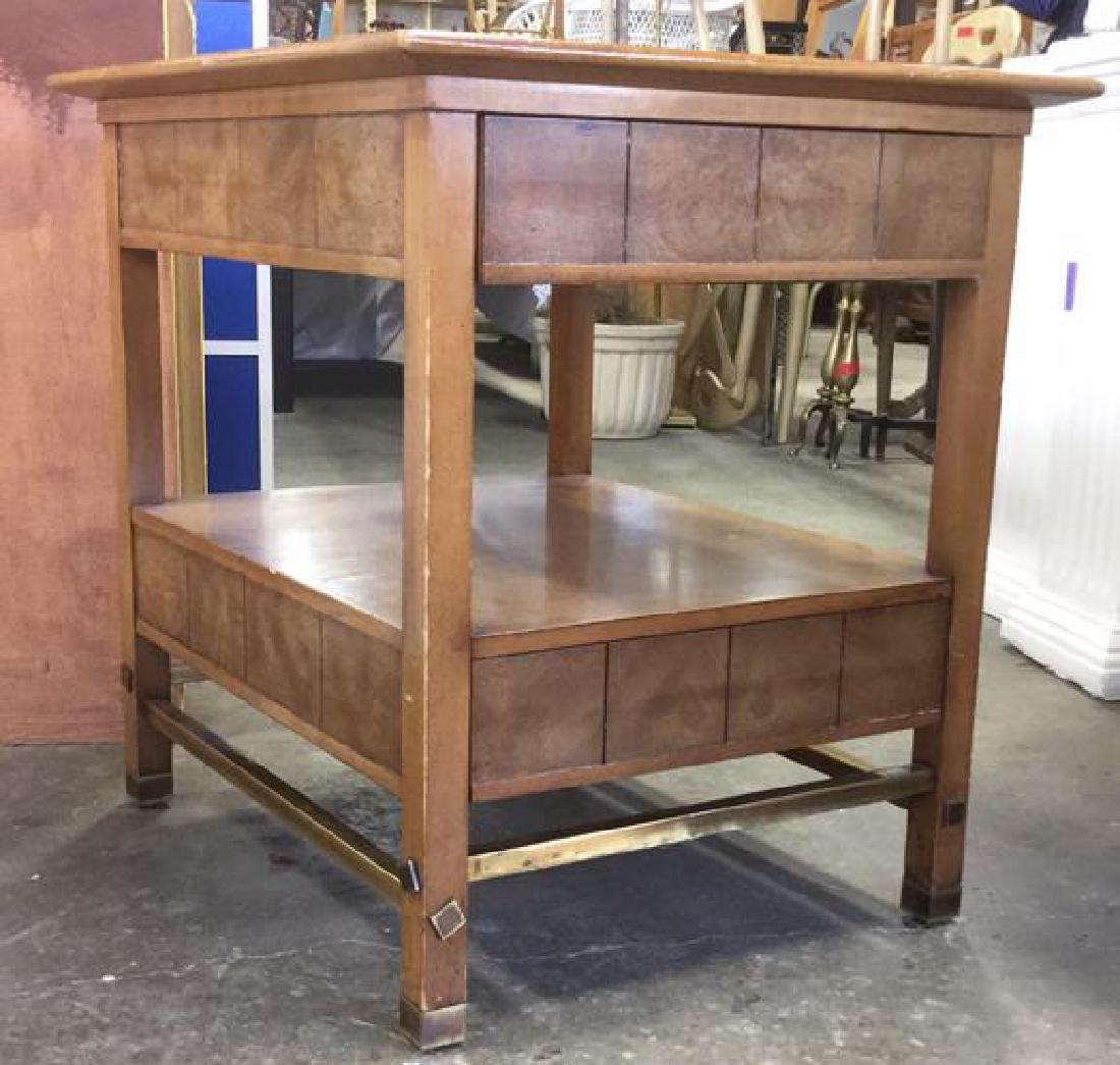 CONTEMPORA BY METZ  Stone, Wood, Brass Nightstand (1 of 7)