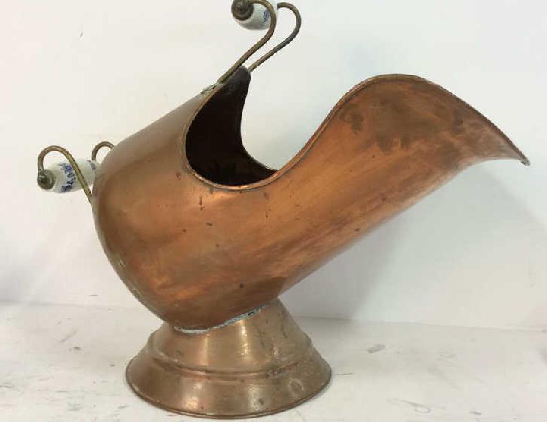 Copper and Porcelain Coal Bin W Handles (1 of 10)