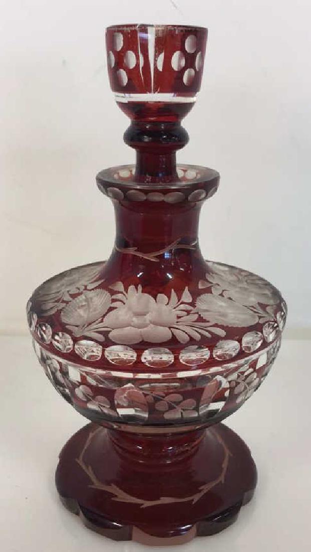Slovakian Ruby Cut To Clear Perfume Bottle (1 of 10)