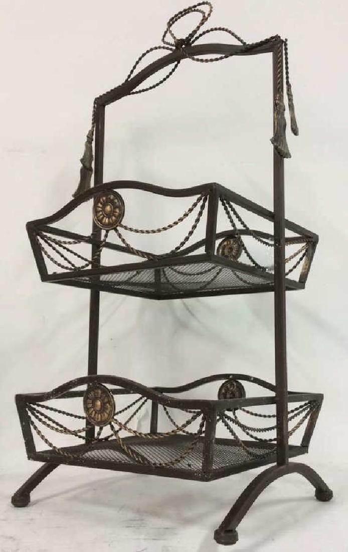 2 Tier Metal Woven Scrolled Fruit Basket (1 of 6)