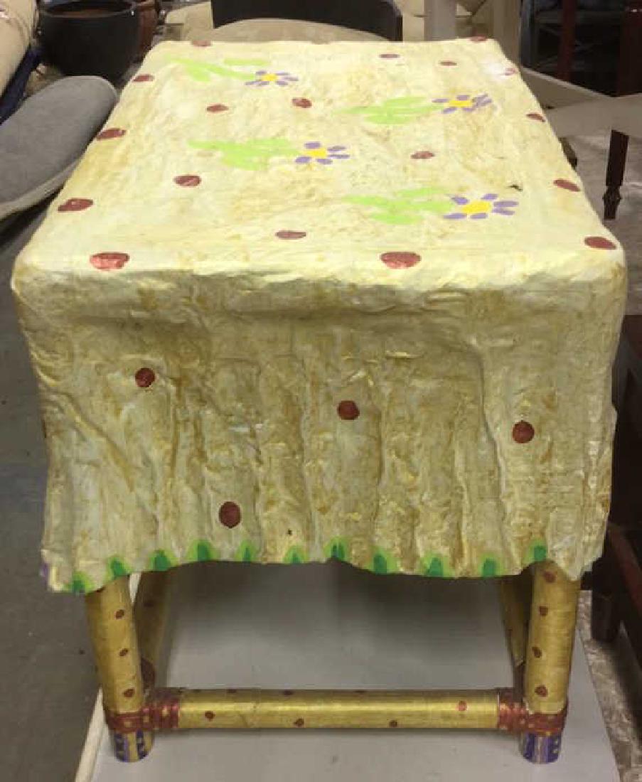 Paper Mache & Wood Mixed Media Custom Table (1 of 6)