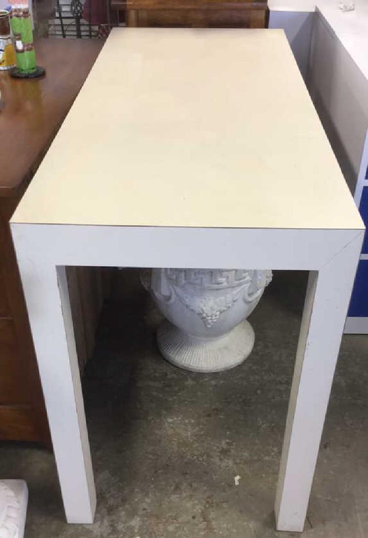 Vintage Cream Toned 4 legged Parsons Table (1 of 5)