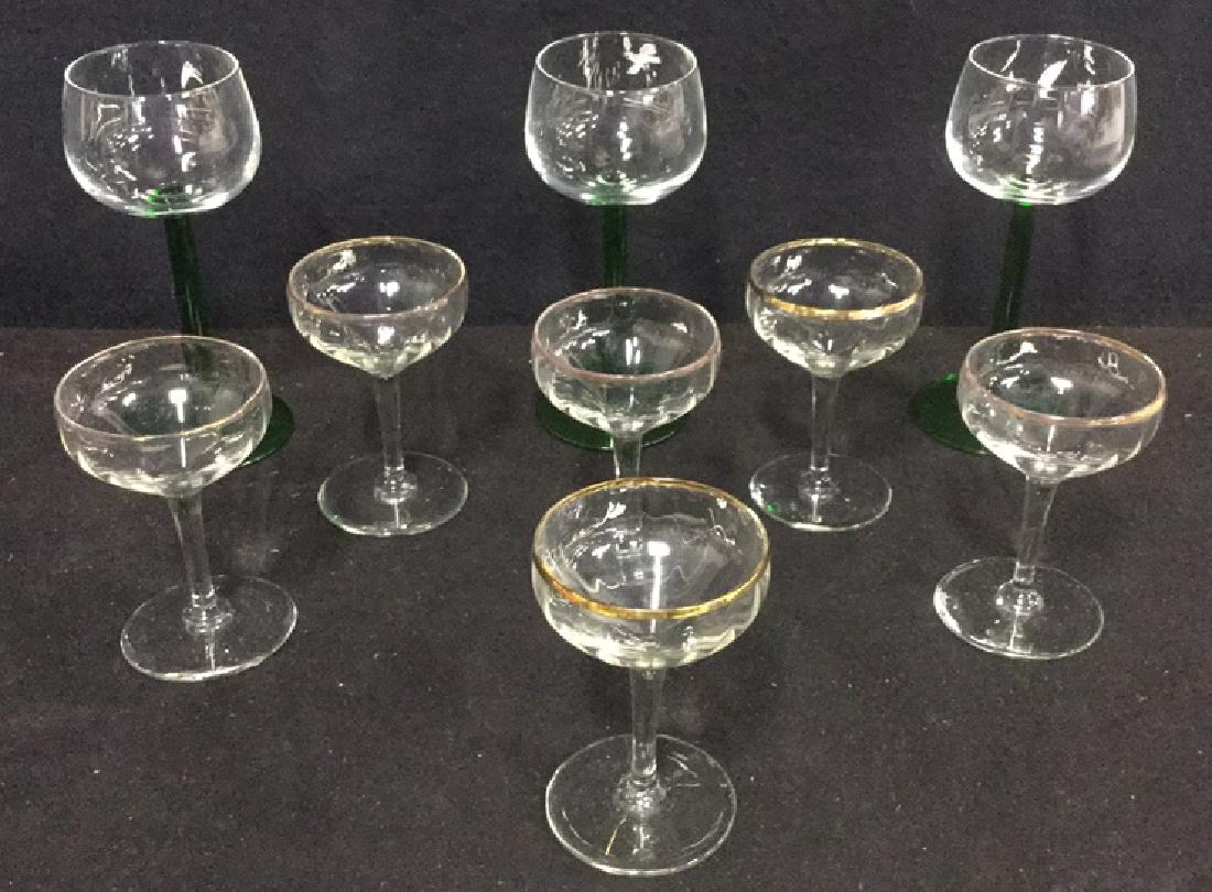 Lot 9 Vintage Mixed Collection Of Cordial Glasses (1 of 9)