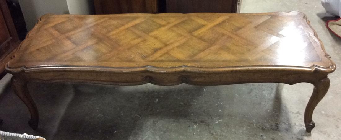 Vintage French Walnut Parquet Coffee Table (1 of 8)