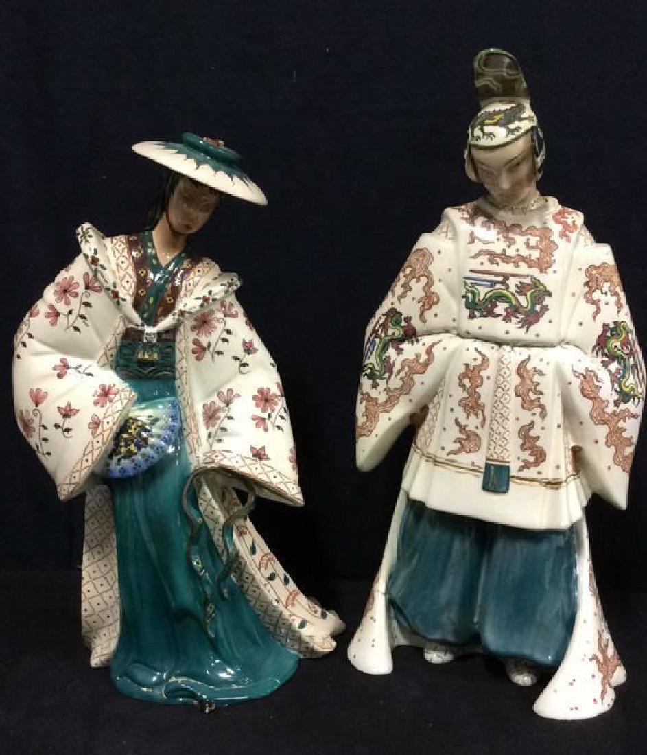 Pair LE BERTETTI Porcelain Oriental Figures (1 of 10)