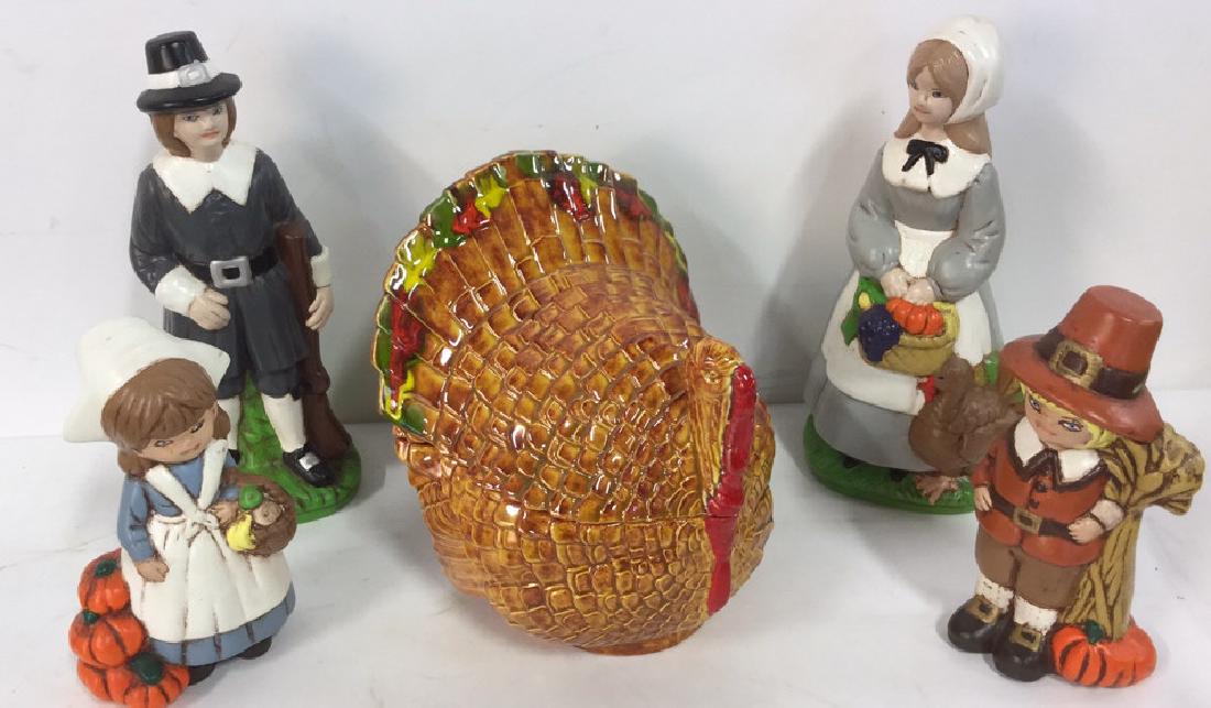 Lot 5 Painted Ceramic Thanksgiving Figurals (1 of 10)