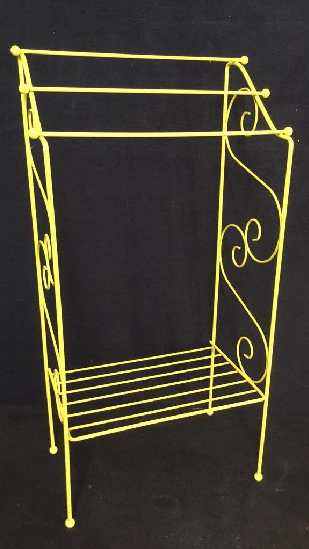 Yellow Painted Metal Towel Rack (1 of 5)