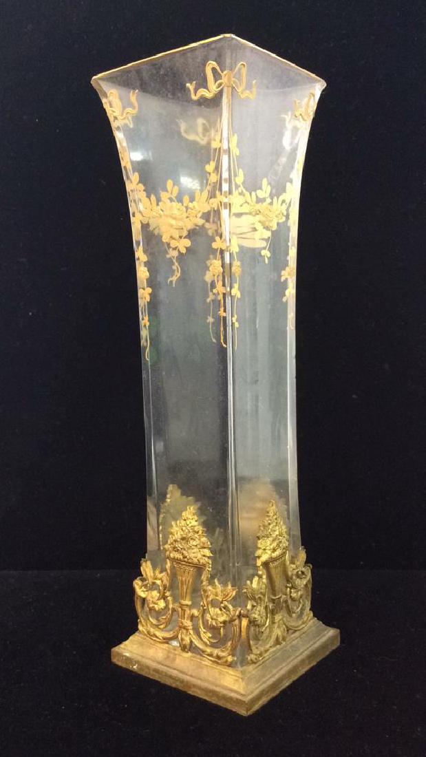 Glass Vase W Ornate Filigree Overlay (1 of 7)