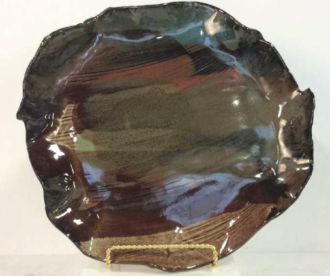 Signed Artisan Ceramic Glazed Serving Tray (1 of 8)