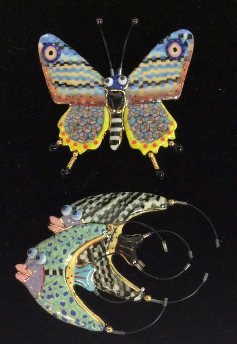 Lot 2 Handmade Ceramic Animal Figural Brooch Pins (1 of 9)