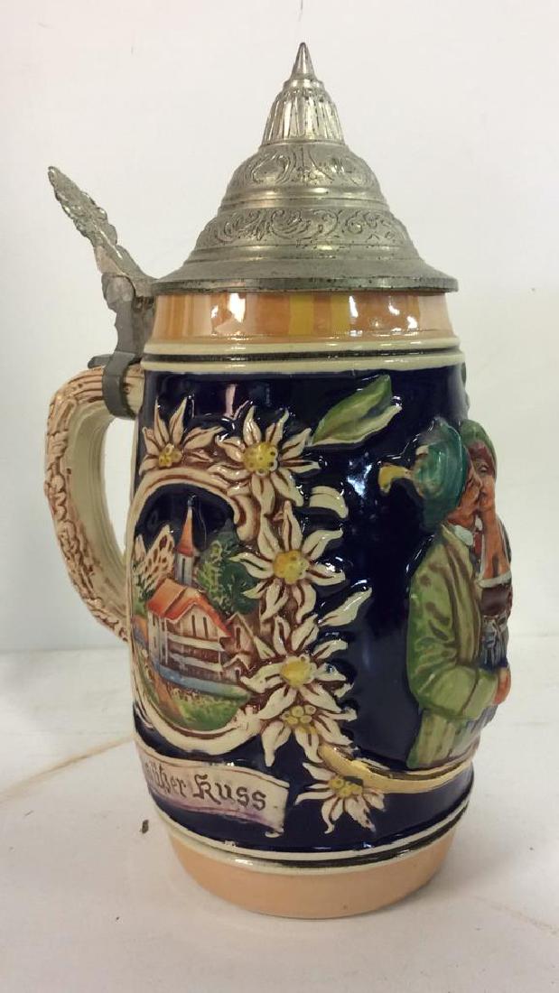 German Ceramic Beer Stein W FlipLid (1 of 8)