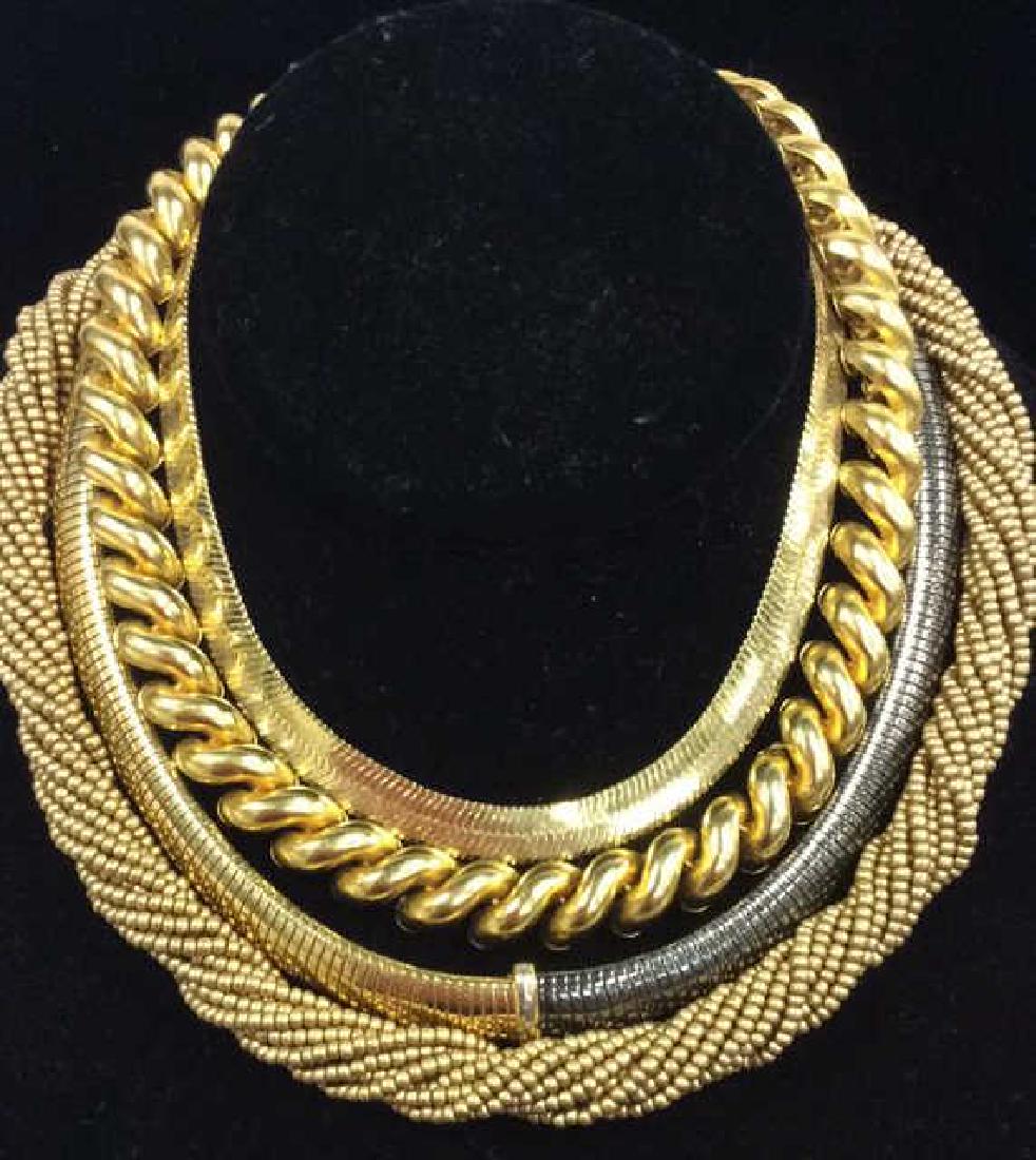 Lot 3 + 1Designer Faux Gold Toned Necklaces (1 of 9)